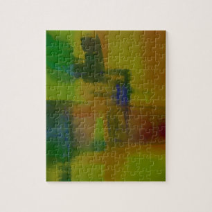 Modern Green Yellow Abstract Legpuzzel