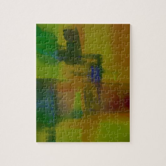 Modern Green Yellow Abstract Legpuzzel (Verticaal)