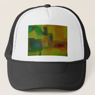Modern Green Yellow Abstract Trucker Pet