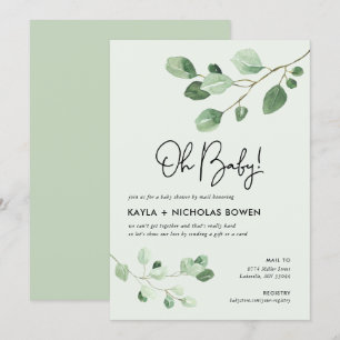 Modern Greenery Baby shower per Mail Kaart