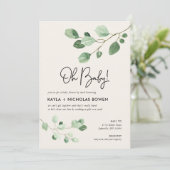 Modern Greenery Baby shower per Mail Kaart (Staand voorkant)