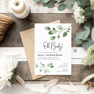 Modern Greenery Baby shower per Mail Kaart