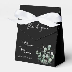 Modern Greenery Black Wedding Bedankt Bedankdoosjes