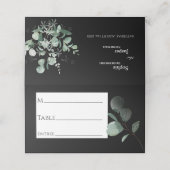 Modern Greenery Black Wedding Place Card (Buitenkant ongevouwen)