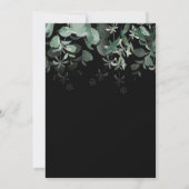 Modern Greenery Black Wedding Save the Date Kaart (Achterkant)