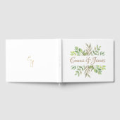 Modern Greenery bruiloft gastenboeken met initiale (Volledig)