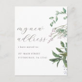 Modern Greenery Change of Address Moving Briefkaart (Voorkant)