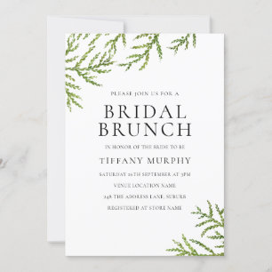 Modern Greenery Elegant Bridal Brunch Uitnodiging