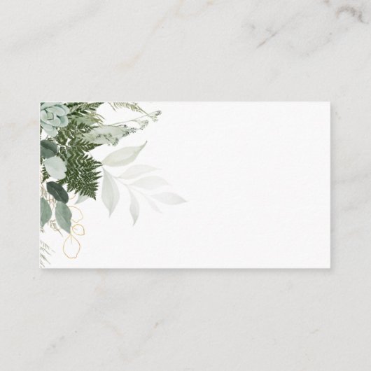 Modern Greenery en Gold Baby shower Registry Informatiekaartje (Achterkant)