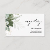 Modern Greenery en Gold Baby shower Registry Informatiekaartje (Voorkant)
