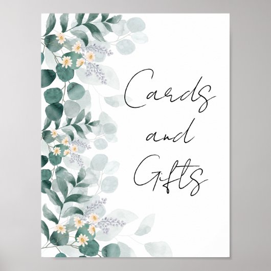 Modern Greenery Eucalypt Kaarten en Cadeaus Bord Poster (Voorkant)