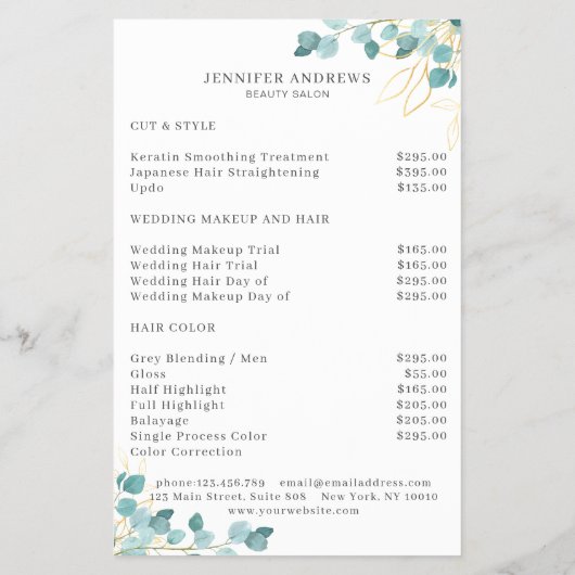 Modern, Greenery Flyer (Achterkant)