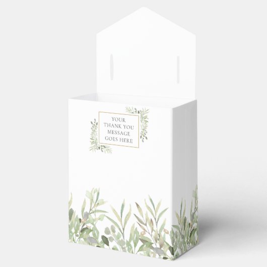 Modern Greenery Foliage Wedding Favor Box Bedankdoosjes (Geopend)