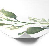 Modern Greenery Gold Elephant Baby shower Welkom Poster (Hoek)