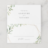 Modern Greenery Gold Geometric Rustic Wedding (Buitenkant ongevouwen)