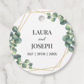Modern Greenery Gold Geometric Rustic Wedding Bedankjes Labels (Voorkant)