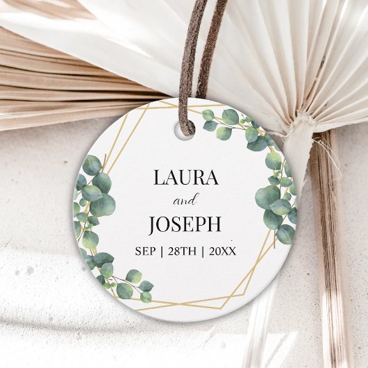Modern Greenery Gold Geometric Rustic Wedding Bedankjes Labels