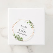 Modern Greenery Gold Geometric Rustic Wedding Bedankjes Labels (In situ)
