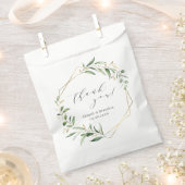 Modern Greenery Gold Geometric Rustic Wedding Bedankzakje (Geknipt)