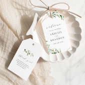 Modern Greenery Gold Geometric Rustic Wedding Cadeaulabel