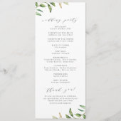 Modern Greenery Gold Geometric Rustic Wedding Programma (Achterkant)