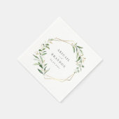 Modern Greenery Gold Geometric Rustic Wedding Servet (Hoek)