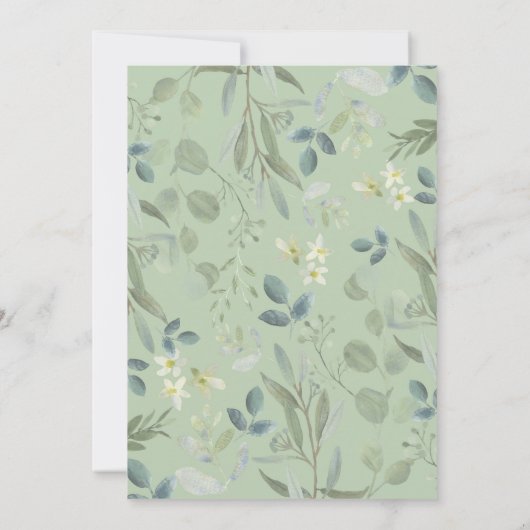 Modern Greenery Gold Neutral Twins Baby shower Kaart (Achterkant)