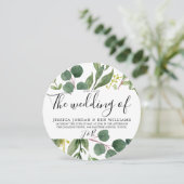 Modern Greenery Green Leaf Wedding Kaart (Staand voorkant)