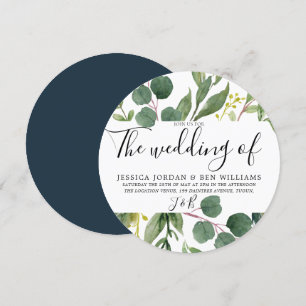 Modern Greenery Green Leaf Wedding Kaart