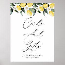 Modern Greenery Lemon Floral Kaarten & Geschenken  Poster