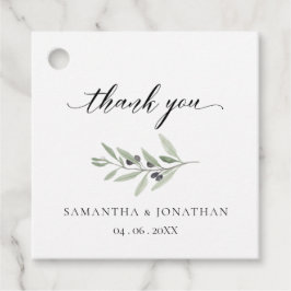 Modern Greenery Olive Oil Branch Wedding for Label