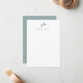 Modern Greenery Personalized Briefpapier Notitiekaartje (Voorkant / Achterkant in situ)