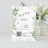Modern Greenery RSVP Card Invitation Kaartje (Staand voorkant)