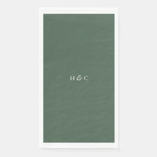 Modern Greenery Sage Moss Plain Simple Wedding Servet