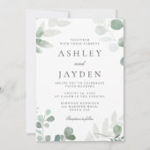 Modern Greenery Spring Wedding Uitnodiging (Voorkant)