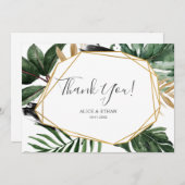 Modern Greenery Tropical Wedding Bedankkaart (Voorkant / Achterkant)