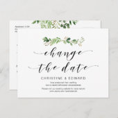 Modern Greenery, verander van datum, uitgesteld Briefkaart (Voorkant / Achterkant)