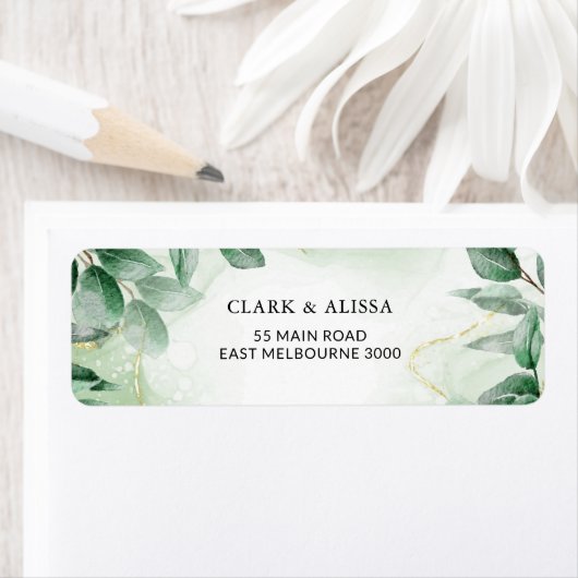 Modern Greenery Waterverf Foliage Address Label (Insitu)