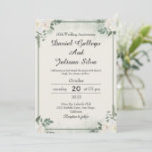 Modern Greenery Wedding Anniversary Invitations (Debout devant)