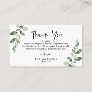 Modern Greenery Wedding Dank je Kaart