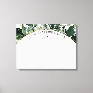 Modern Greenery wedding guest book alternatief Canvas Afdruk