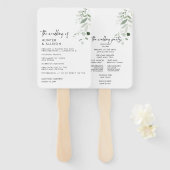 Modern Greenery Wedding Programme Fan Handwaaier (Voorkant en achterkant)