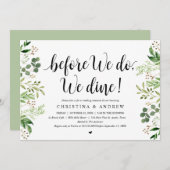 Modern Greenery, Wedding Rehearsal Dinner Kaart (Voorkant / Achterkant)