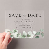 Modern Greenery Wedding Save the Date Acryl Uitnodigingen (Insitu (Draagbaar))