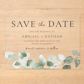 Modern Greenery Wedding Save the Date Acryl Uitnodigingen (Voorkant)