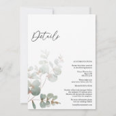 Modern Greenery White Monogram in één bruiloft Kaart (Achterkant)