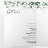 Modern Greenery White Tri-Fold Wedding Invitation Drieluik Uitnodiging (Binnenzijde eerst)