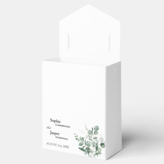 Modern Greenery White Wedding Bedankt Bedankdoosjes (Geopend)