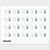 Modern Greenery White Wedding Dank je Sticker (Vel)