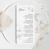 Modern Greenery White Wedding Flat Menu